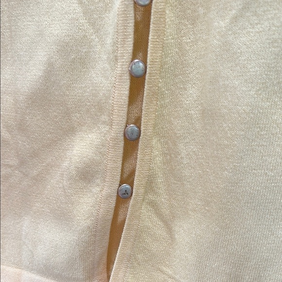 Carlisle Women's Yellow sweater button down Cardigan Top - Picture 4 of 6